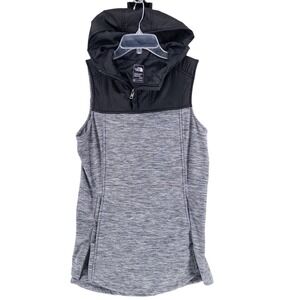 The North Face Women's FlashDry Half Zip Hooded Vest Black Gray‎ Size Medium
